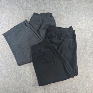Pair (2) of Soft Athletic Capris Size Large 1 Grey & 1 Black Pockets